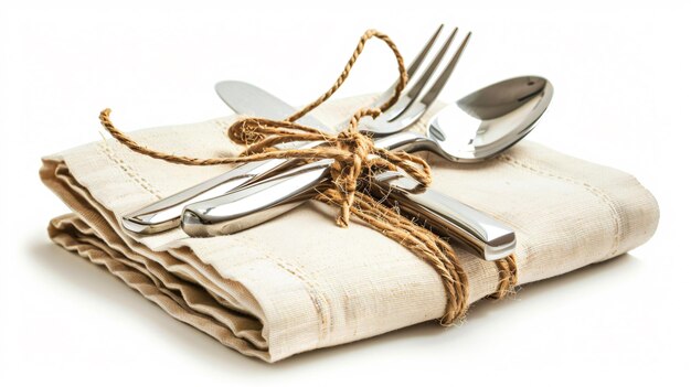 Stolik z talerzami i sztućcami